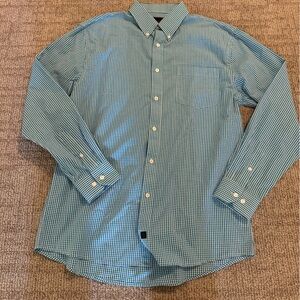 New without tags blue/white checked button down long sleeve shirt